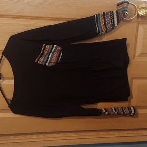 Long sleeve boho shirt with holes in sleeve for thumbs